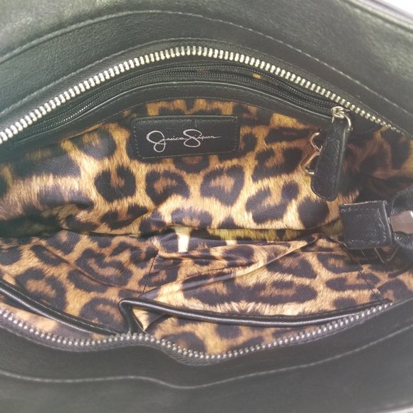 Jessica Simpson Double Strap Black& White Shoulder Bag Purse - Picture 8 of 10